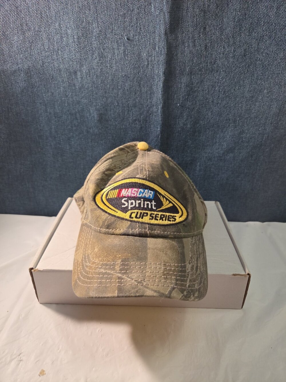 NASCAR Sprint Cup Series Camo Hat Yellow Underbill Adjustable Racing Cap Vintage - Picture 2 of 16